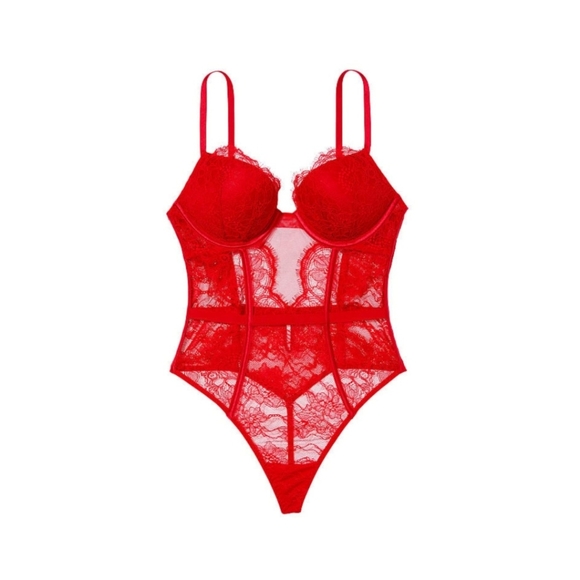 NWOT Victoria Secret Very Sexy Shine Bombshell Teddy Medium Orchid Paradise - Picture 2 of 7